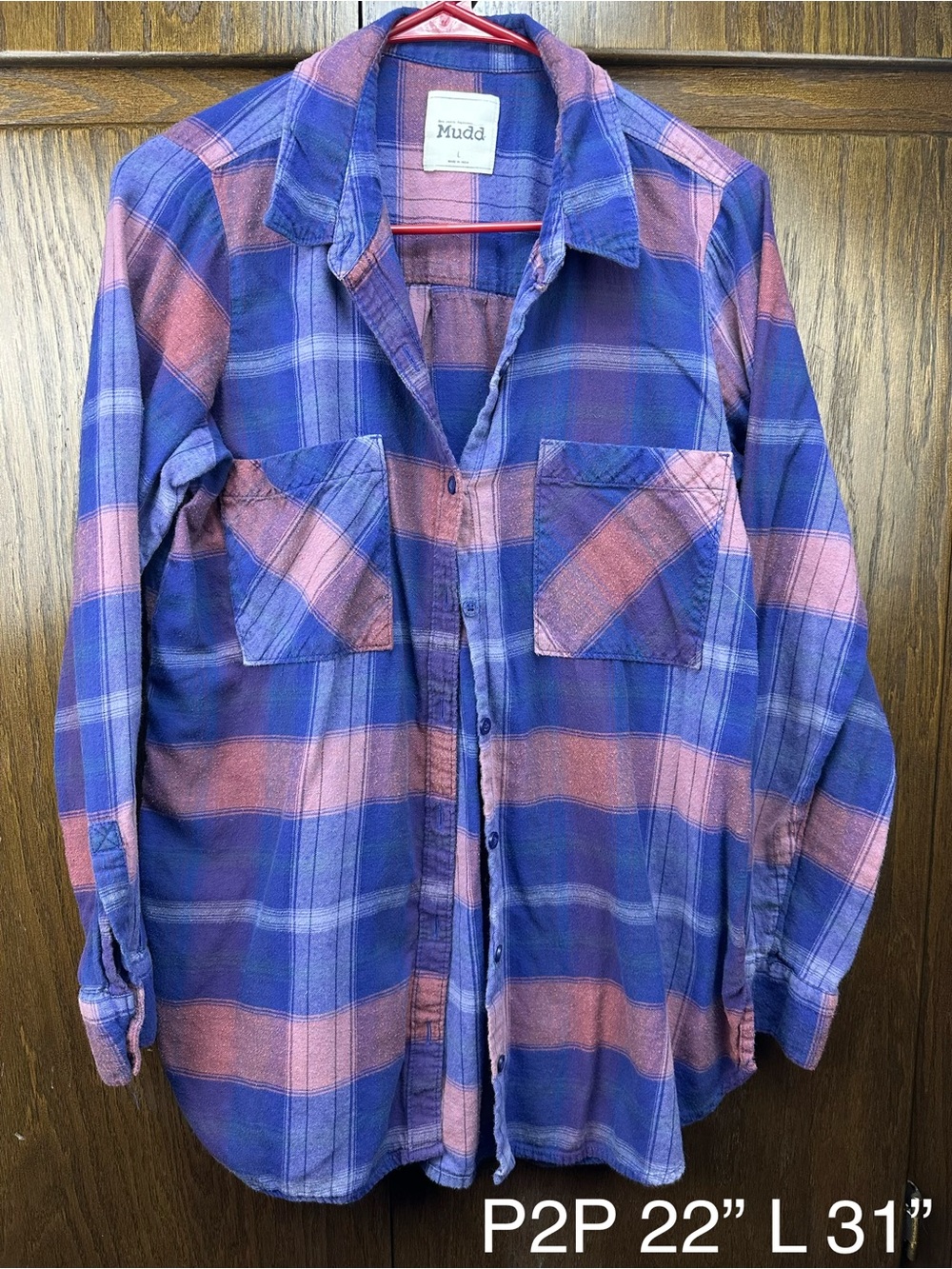 Mudd Purple and Pink Plaid Button-Down Shirt